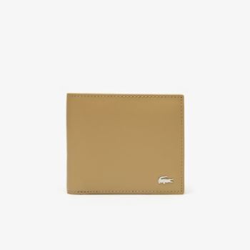 Lacoste Fitzgerald Colorblock Leather 3 Card Wallet Pánské - Peněženka Hnědožlutý | CZ-sYeLsF